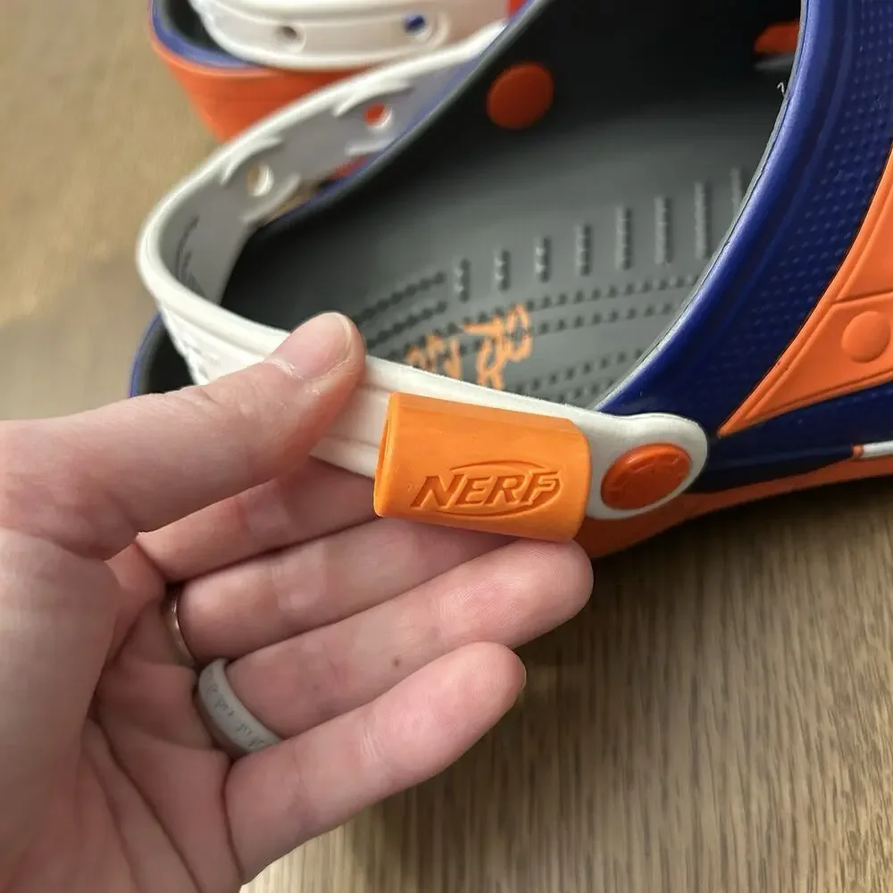 Crocs X NERF Classic Clog NERF Blaster Dart Unisex M 8/ W 10 Royal Blue Orange